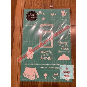 Chalk Couture Silk Screen Transfers Stencil reusable camping Woodland Birthday C